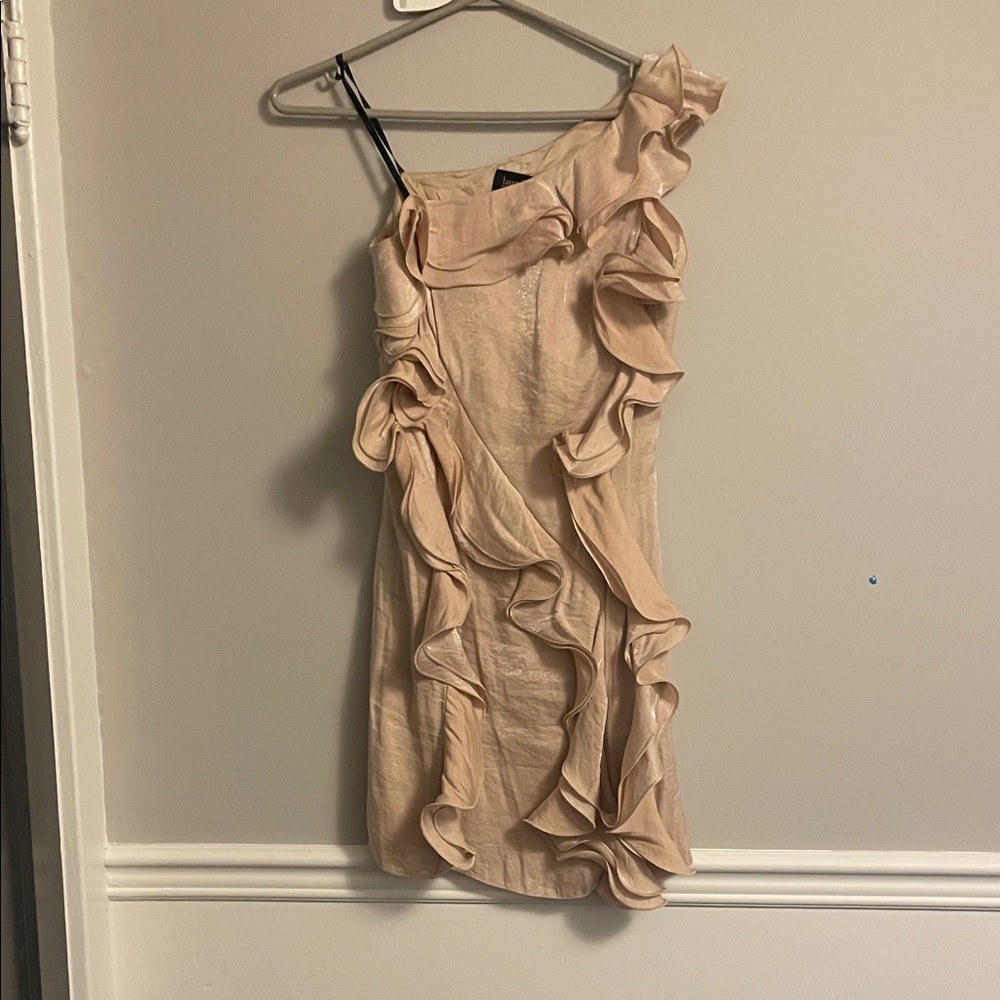 Laundry by Shelli Segal One-Shoulder Ruffle Dress - Blush Nude